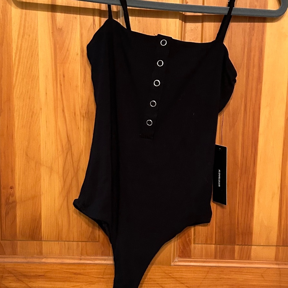 NWT Lulus Black Ribbed Bodysuit